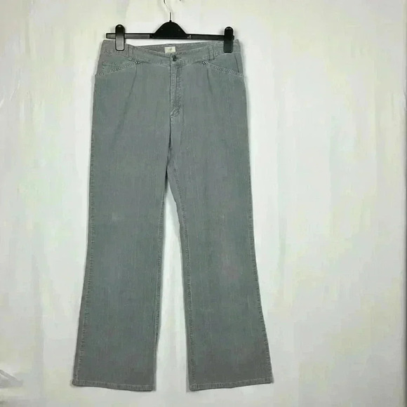 J. Jill Womens Pants Pale Gray/Blue 8 Corduroy Flare Button/Zip Belt Loops Soft - Picture 1 of 12